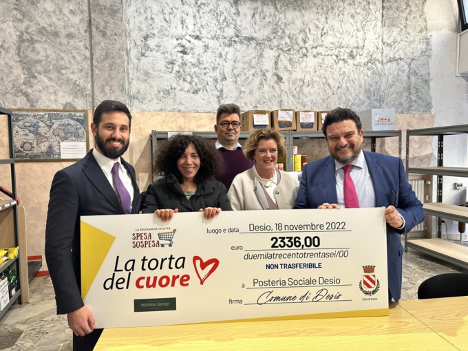 L’Amministrazione dona un assegno di 2.336 euro alla Posteria sociale