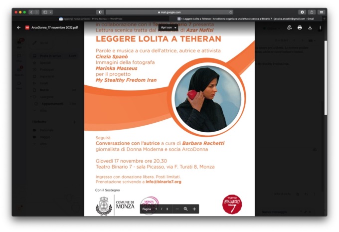 Al Teatro Binario 7 una lettura scenica tratta dal romanzo di Azar Nafisi