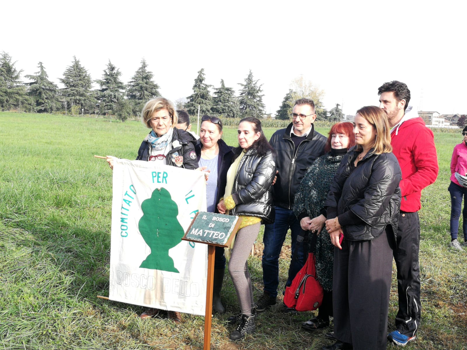 Agrate Brianza oasi ecologica vasca volano messa a dimora prima pianta per creare bosco in memoria di Matteo Barattieri di Monza