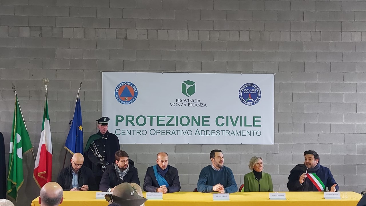 Desio inaugurazione sede Protezione civile con ministro Salvini