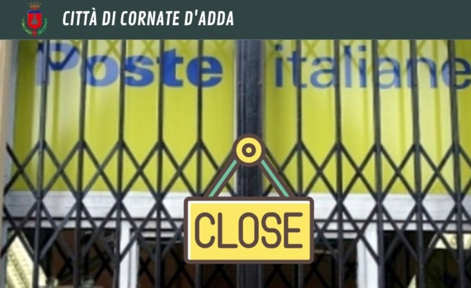 L’ufficio postale di Cornate chiude per oltre un mese