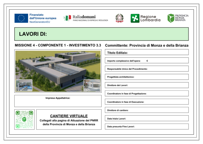 Grazie ad un Qr Code si potrà sapere di più sui cantieri del PNRR