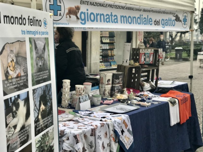 Festa del Gatto, Enpa in piazza a Monza con il banchetto