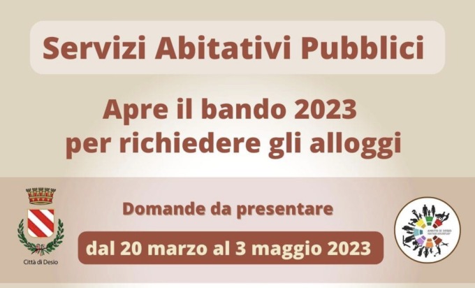Servizi Abitativi Pubblici, apre il bando 2023 per richiedere gli alloggi