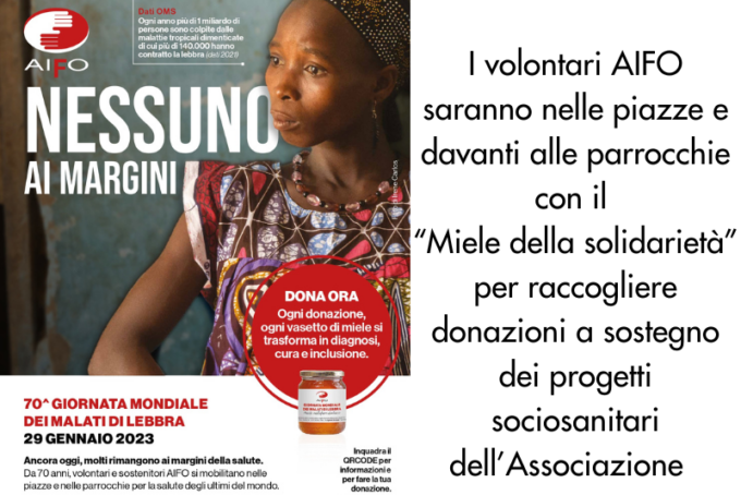 70esima Giornata Mondiale dei Malati di Lebbra: a Monza i banchetti solidali di Aifo