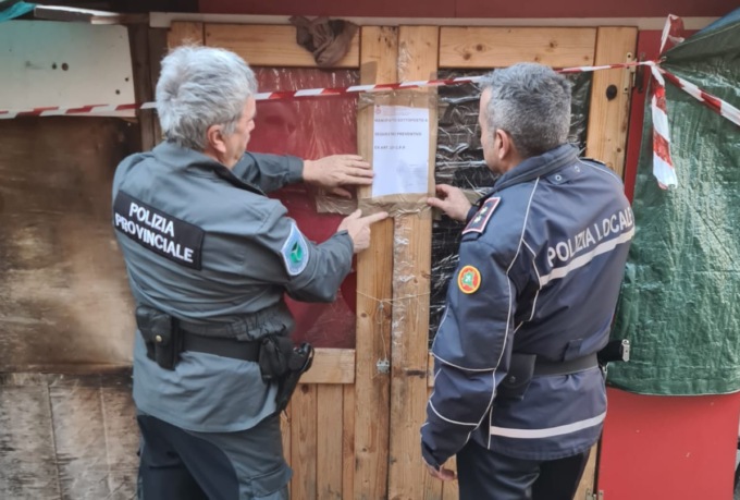 Sequestrata una costruzione abusiva a ridosso della Statale 36