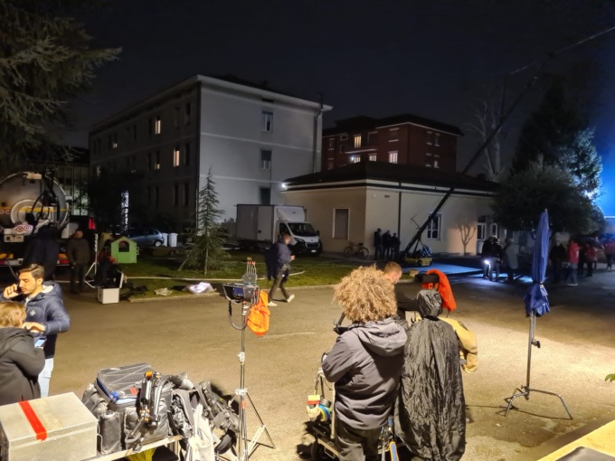 Set cinematografico alla Casa della Carità di Seregno