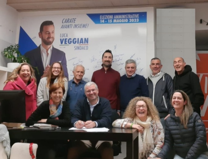 Elezioni a Carate Brianza, ecco la lista Luca Veggian sindaco