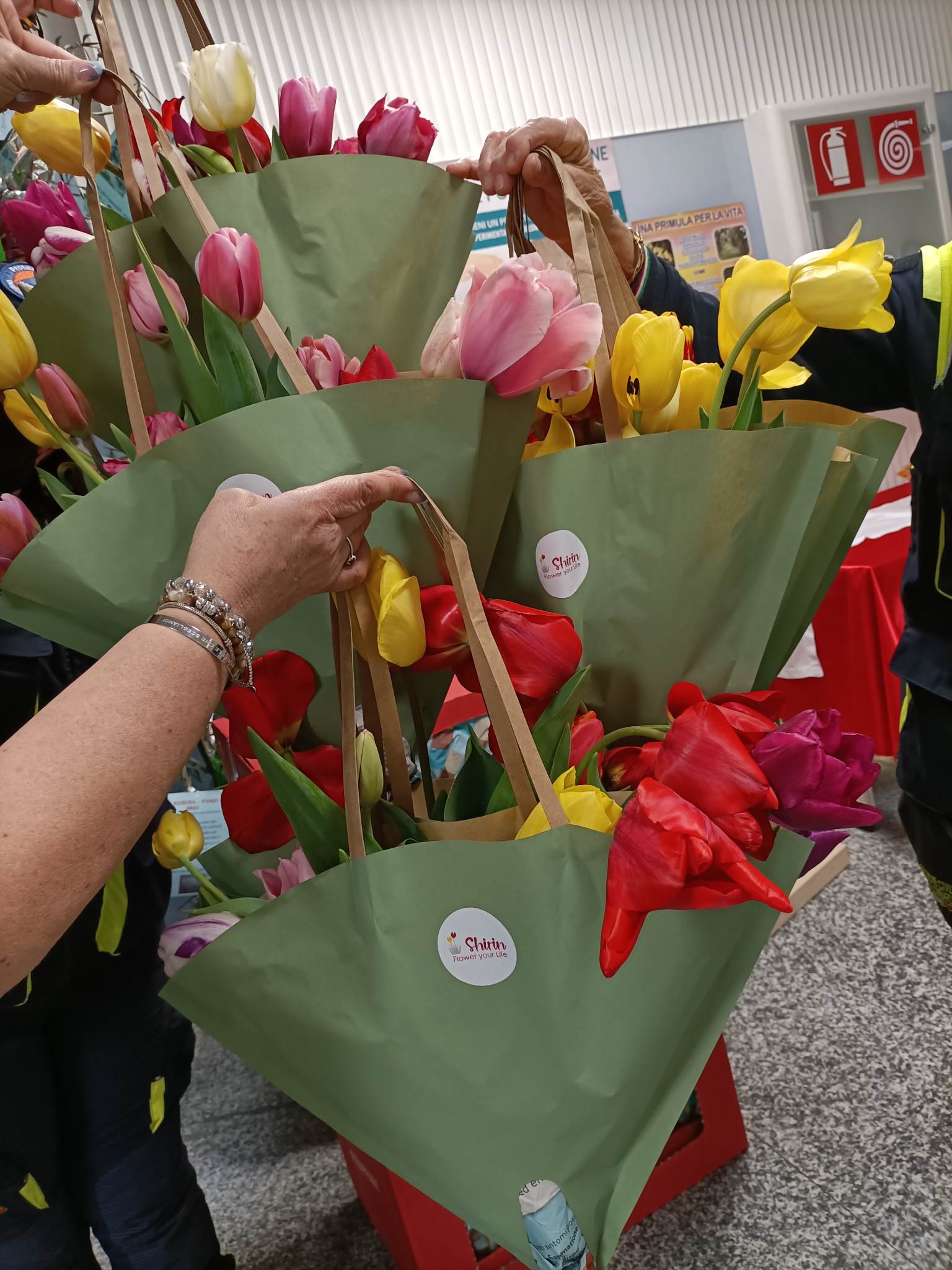 Ornago Protezione civile di Ornago dona uova di Pasqua e tulipani al reparto di Pediatria dell'ospedale di Vimercate
