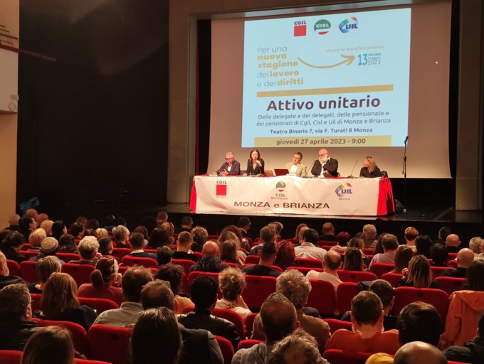 Grande partecipazione all’attivo unitario Cgil, Cisl e Uil a Monza