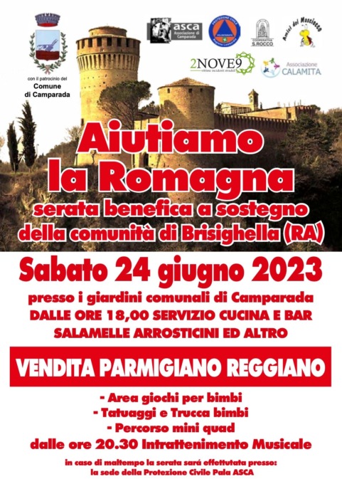 Le associazioni di Camparada in campo al fianco dell’Emilia Romagna