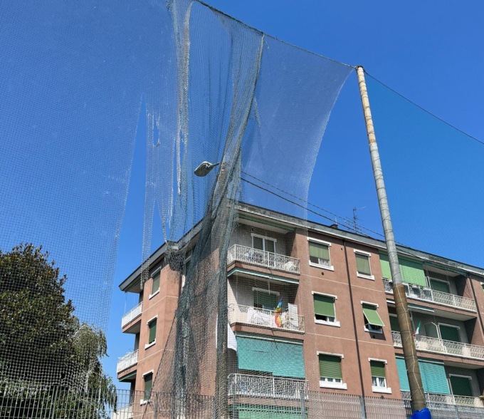 Seveso: reti rovinate dal maltempo al campo da baseball