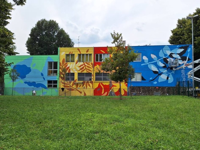 Un nuovo murale alla scuola dell’infanzia Cazzaniga di Monza