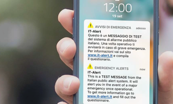 It-Alert, oggi il test in Lombardia