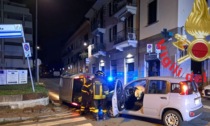 Ribaltamento nella notte a Muggiò: due persone soccorse