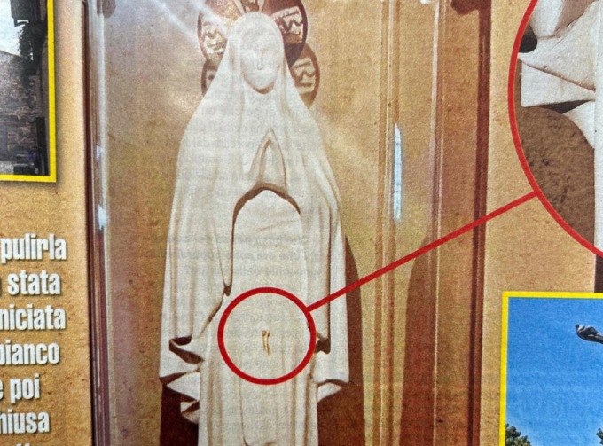 «La Madonna sanguina dalle ginocchia». Agliate e il parroco: Mai visti quei segni