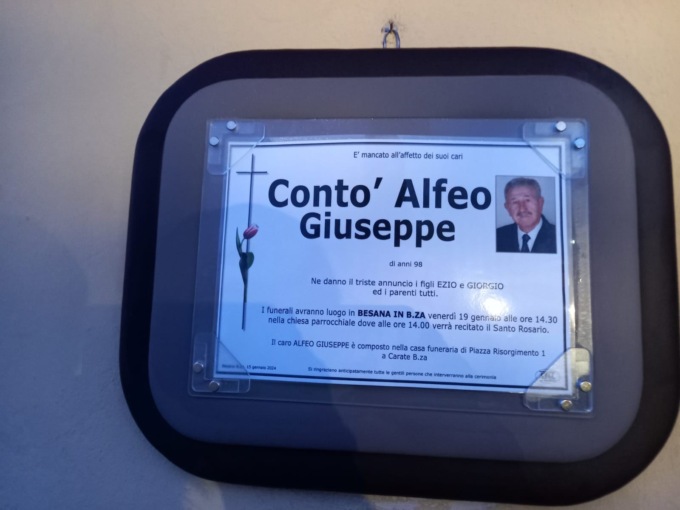 Besana piange Alfeo Contò, carabiniere in congedo e pilastro della Polisportiva