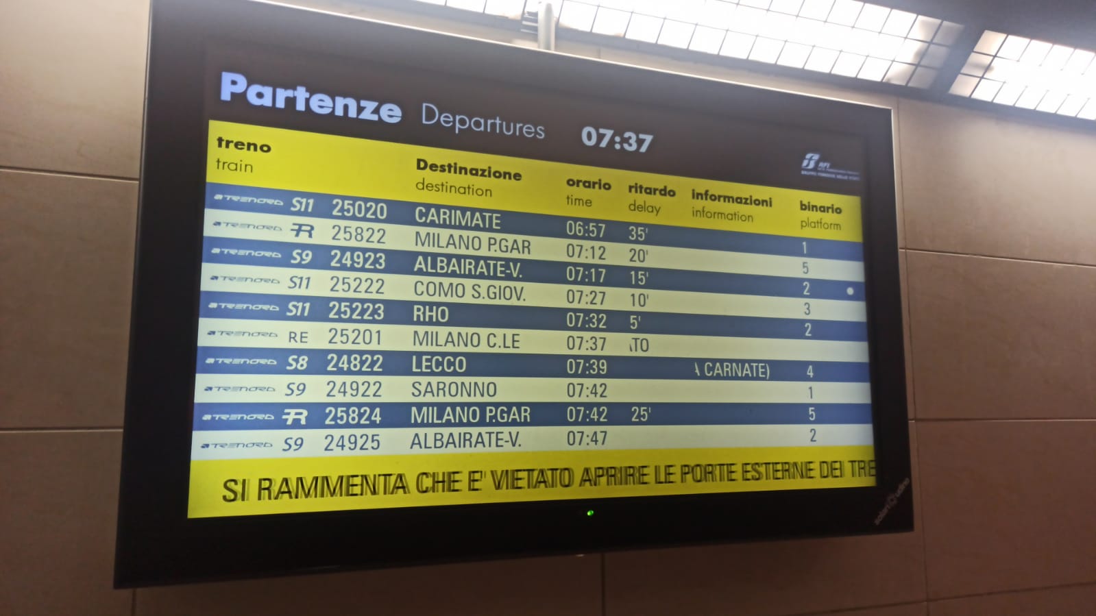 Guasto stazione Desio ritardi treni