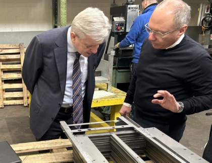 Gianni Caimi in visita all’Officina Fratelli Cortiana di Brugherio
