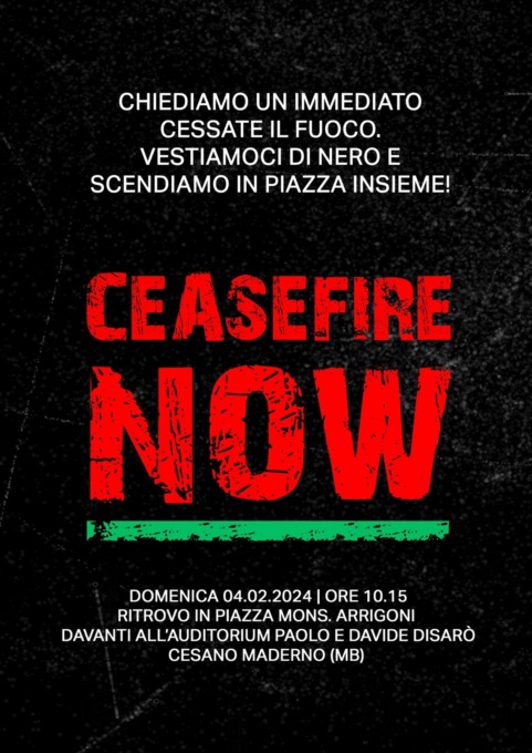 Cessate il fuoco, flash mob in piazza a Cesano Maderno