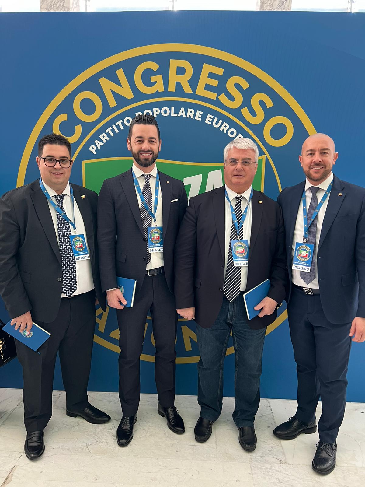 Delegazione Forza Italia a congresso da sinistra Jacopo Dozio Luca Veggian Riccardo Borgonovo e Fabrizio Figini