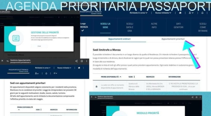 Rinnovo del passaporto, anche la Questura di Monza attiva l’Agenda Prioritaria