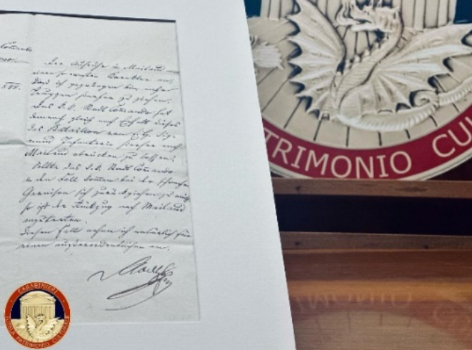La missiva del feldmaresciallo Radetzky restituita all’archivio di Stato
