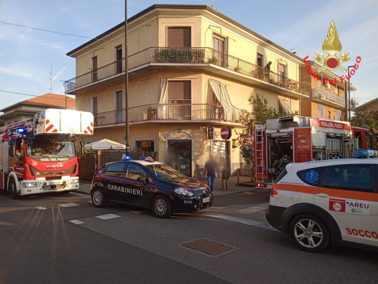 Limbiate incendio ristorante piazza Monteverdi