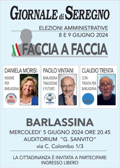 Elezioni a Barlassina, mercoledì 5 giugno il faccia a faccia tra i candidati sindaci