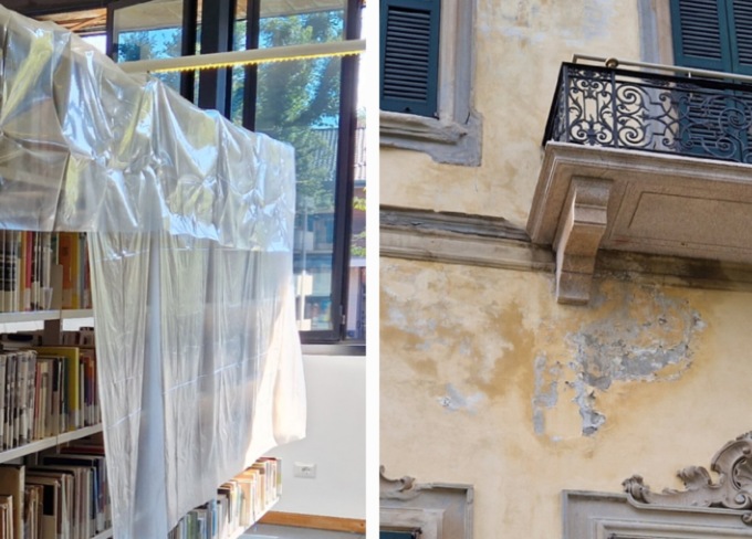 Villa Borromeo e la biblioteca di Arcore alle prese con le infiltrazioni d’acqua