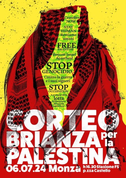 A Monza sabato 6 luglio il corteo per la Palestina