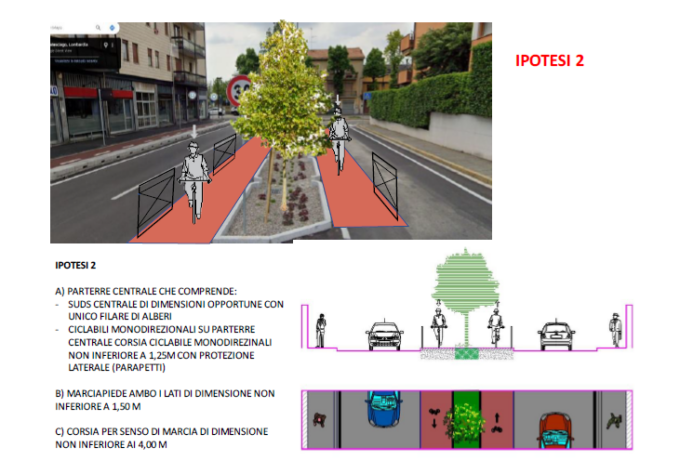 M5,  il Comune studia diverse alternative (tutte con ciclabile) per via Borgazzi