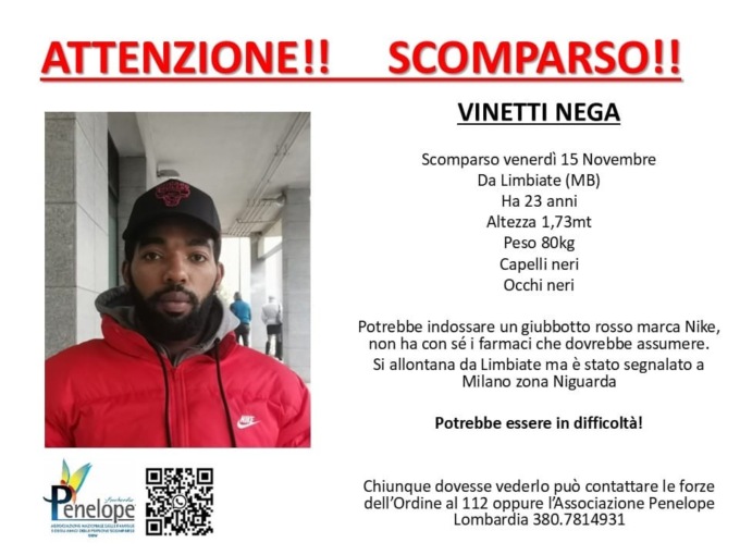 Scomparso a Limbiate da 5 giorni, si cerca un 23enne