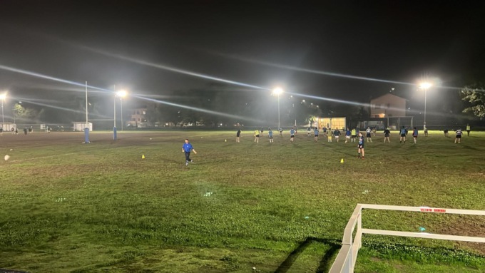 Nuove luci a led sul campo da rugby di Usmate Velate