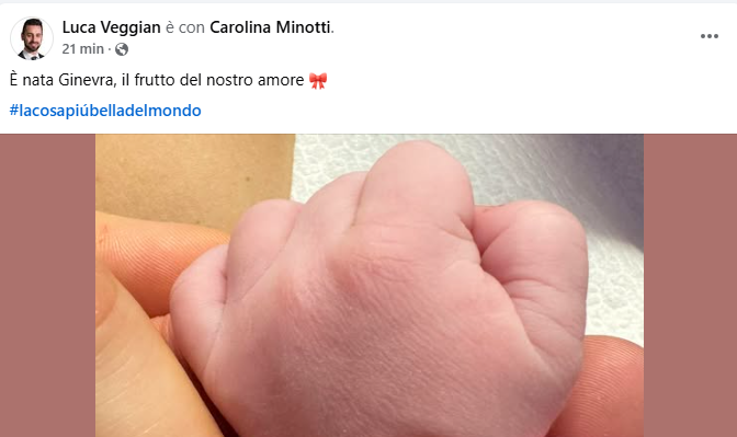 Il sindaco di Carate Luca Veggian è diventato papà: è nata Ginevra