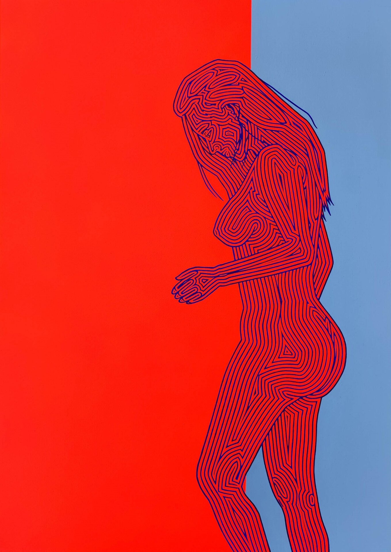 Marco Ugoni, Woman 2.0, 2024, vinilico e acrilico su tela, 70x50 cm