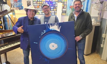 Al Bano a Meda per ritirare un regalo speciale