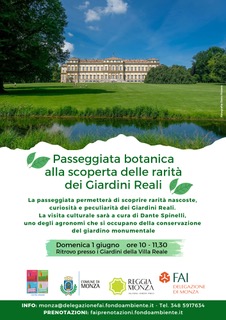 Passeggiata botanica Giardini reali 1 giugno