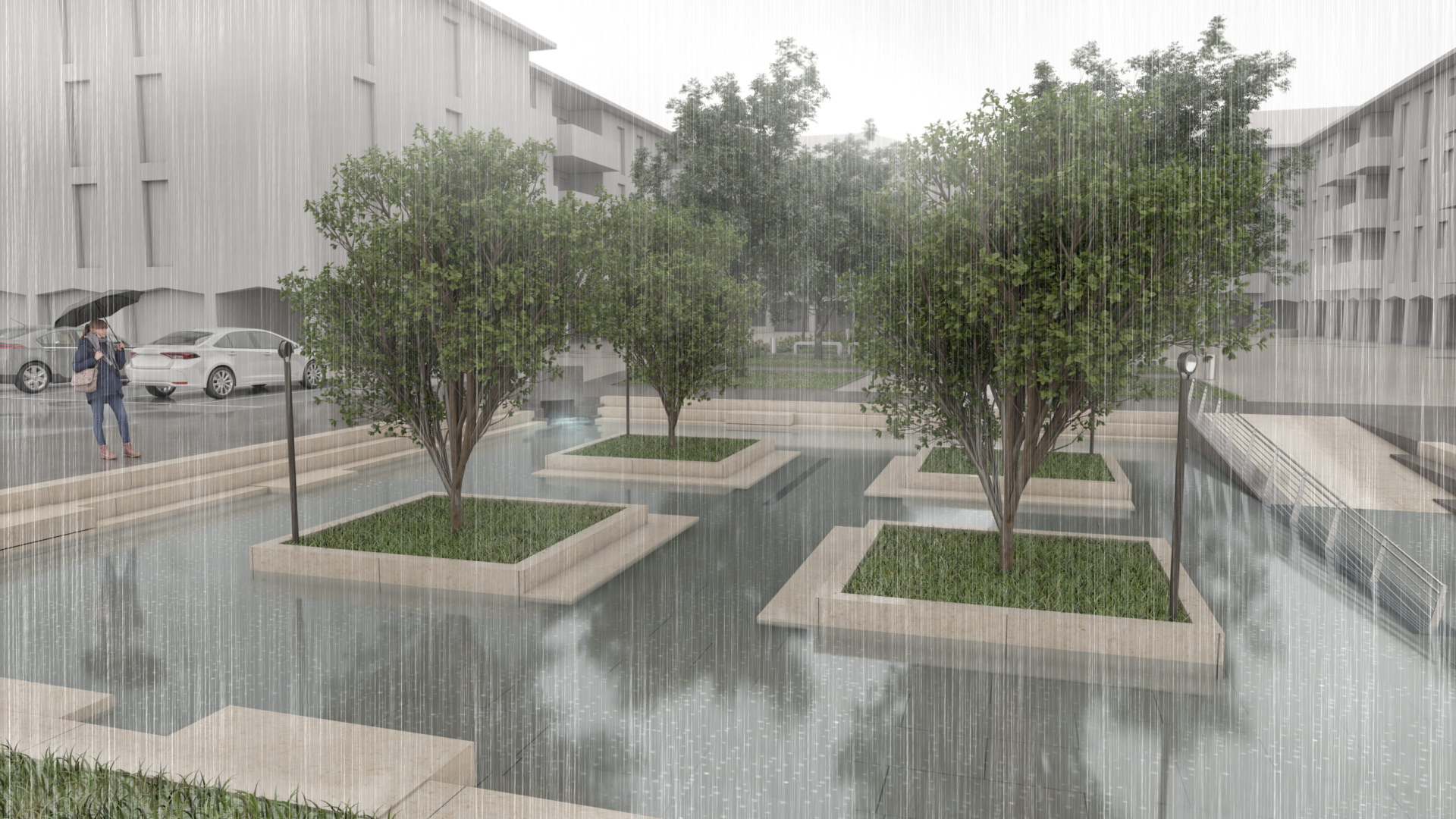 WaterPlaza Agrate_ Rendering Pioggia