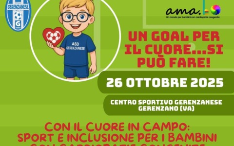 “Un goal per il cuore”, tutti in campo con Amalo per i bambini cardiopatici