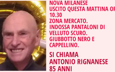 Scomparso 85enne, si cerca Antonio Rignanese
