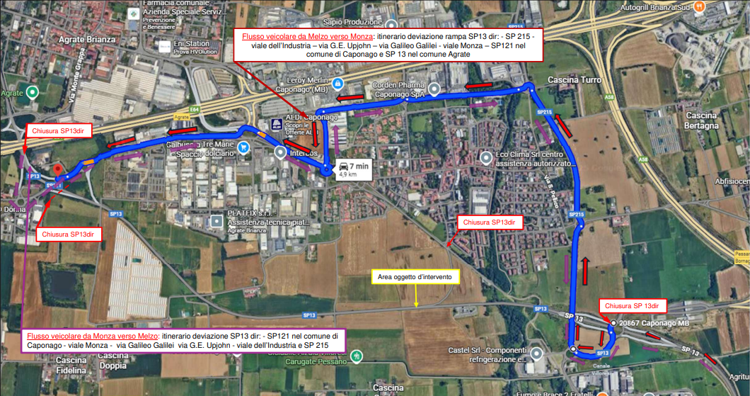 Nuove chiusure al traffico sulla Sp13