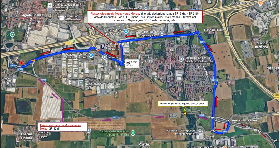 Da domani a venerdì controlli sul ponte della Sp13