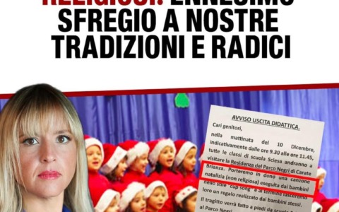 Canti di Natale non religiosi all’asilo di Carate: duro attacco dell’europarlamentare della Lega Silvia Sardone