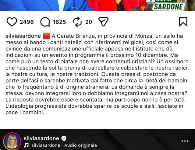 Carate, post silvia Sardone