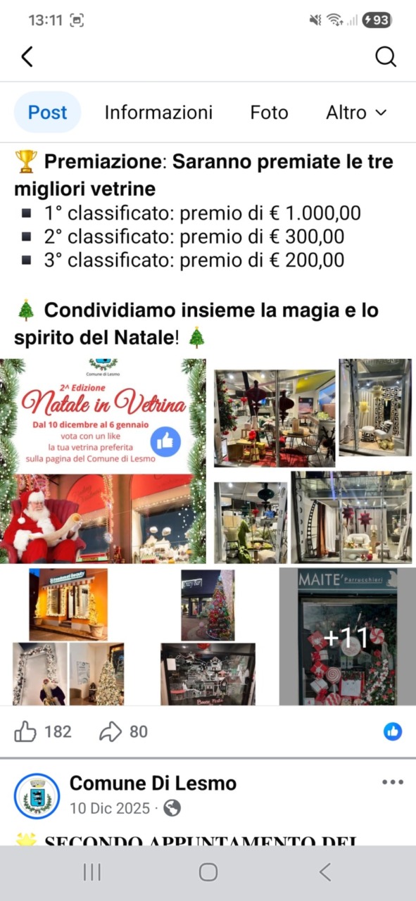 Centinaia di “like” sospetti, il Comune annulla il concorso per la vetrina natalizia più bella