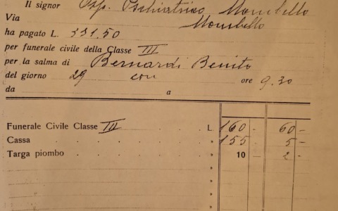 Esclusivo: l’atto del funerale del figlio del Duce che fu internato a Mombello