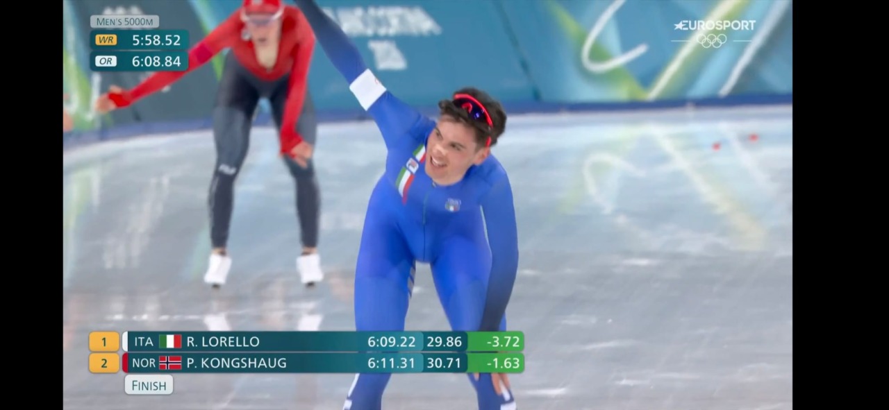 Milano-Cortina, Riccardo Lorello è bronzo nel pattinaggio di velocità