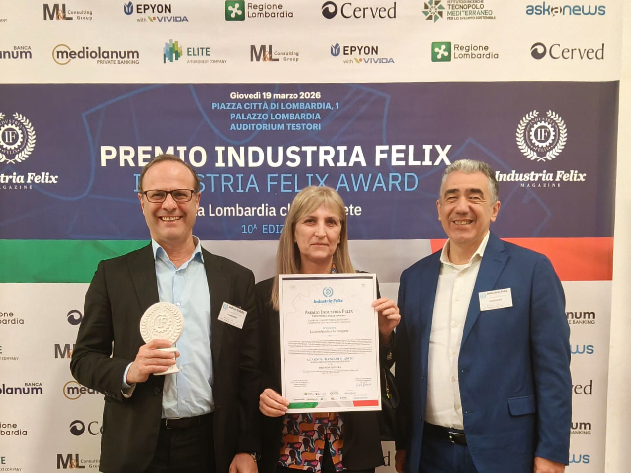 BrianzAcque si aggiudica il Premio “Industria Felix”