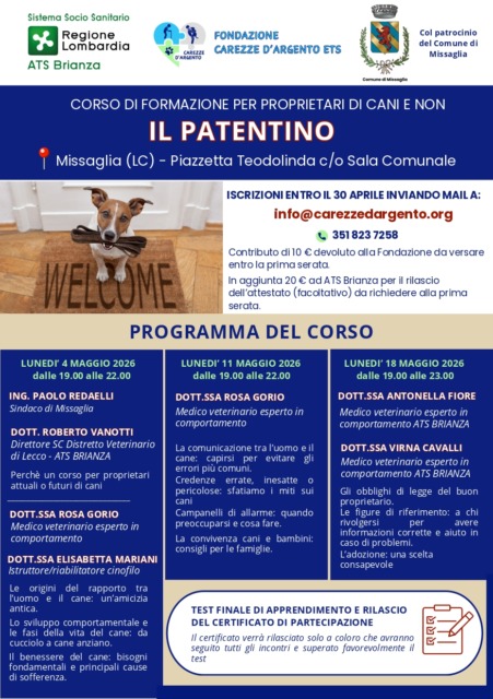 Due corsi di formazione per proprietari di cani